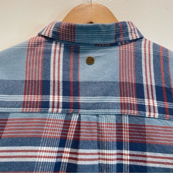 Rip Curl Button Up Shirt Womens Size M Blue Checked Long Sleeve Collared Pocket - Picture 9 of 16